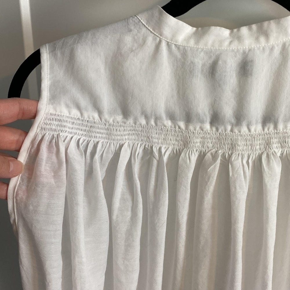 Banana Republic White Sheer Button Front Tunic - Picture 9 of 11
